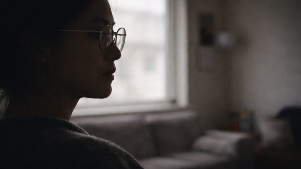 横顔とやわらかな光